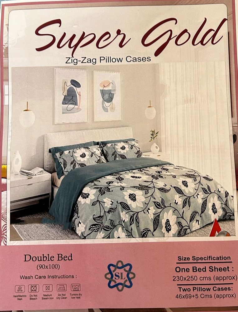 Super Gold 1+2  Double Bed Sheet