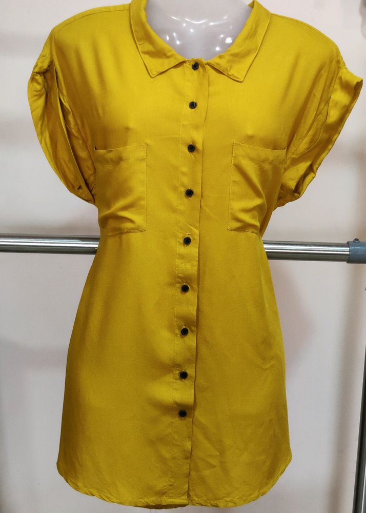 Mustard Yellow Over Size Women Shirts