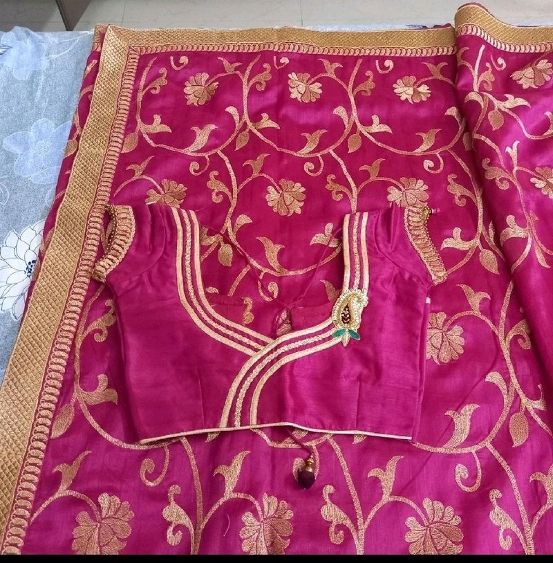 New Designer Embroidery Saree With DesignerBlouse