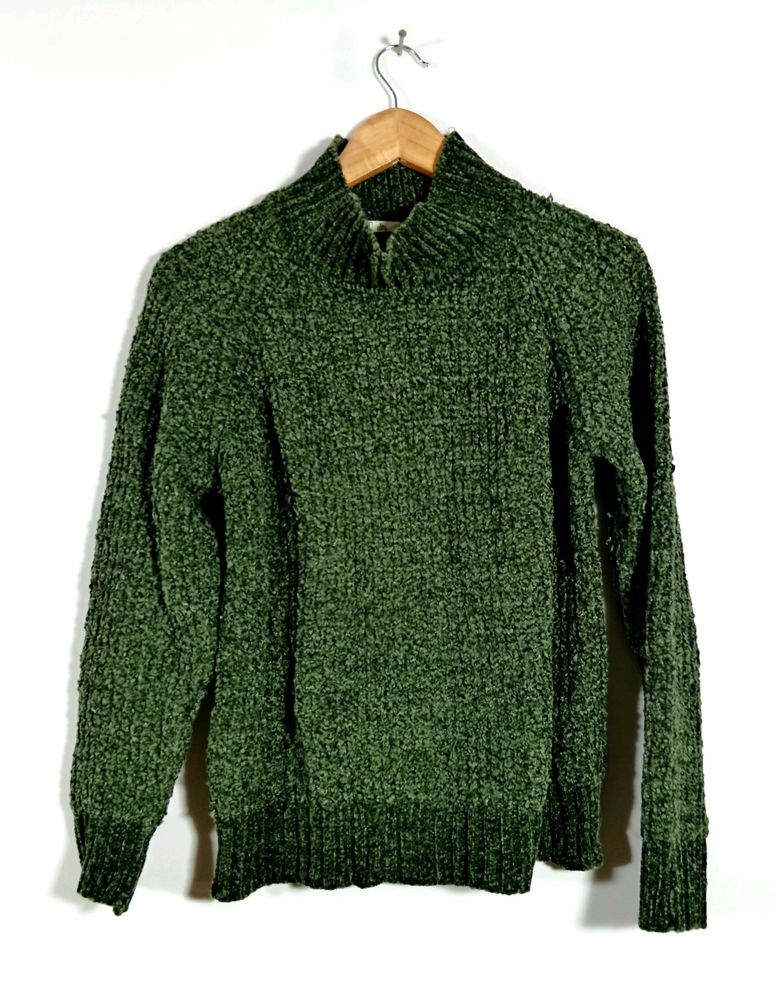 Dark Green Turtle Neck Sweater (Women)