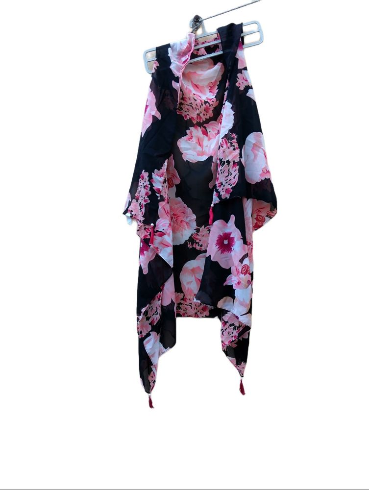 New Boho Beachy Shrug Cherry Blossoms