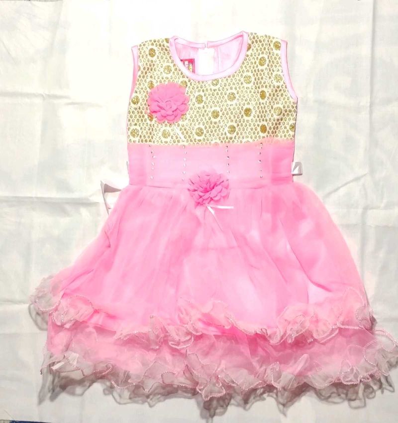 Baby Girl Dress 1-2 Years Age Pink Like A NEW