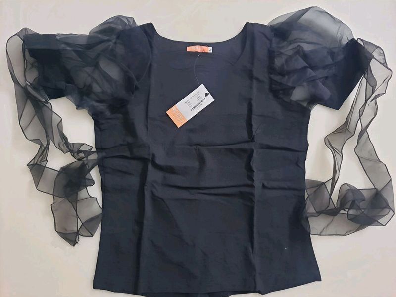 Organza Top Black Size Large(bust 36")