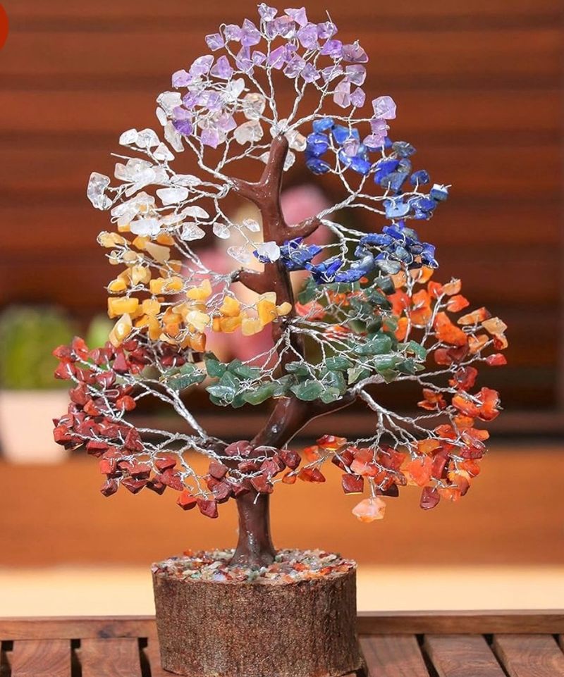 NEW- Seven Chakra Gemstone Tree HOME DECOR