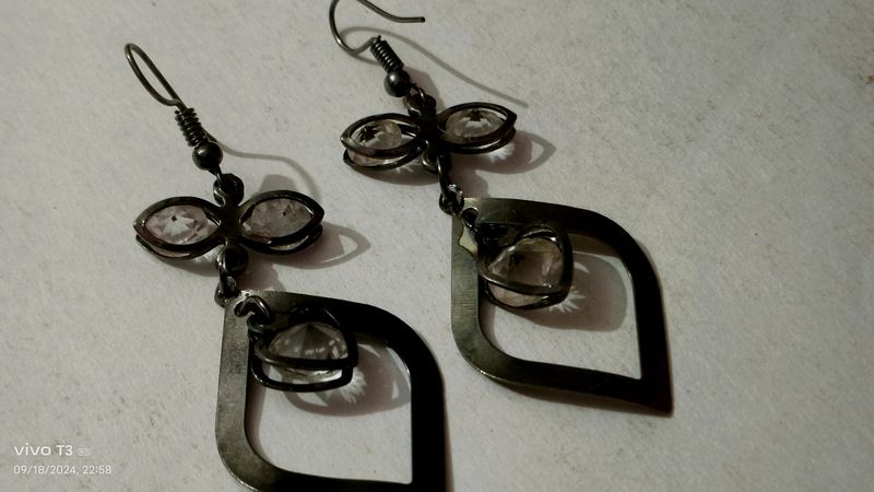 Metallic Black Lightweight Earrings