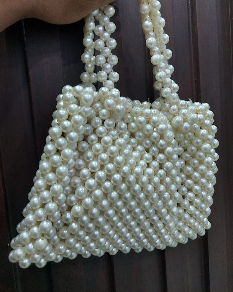 Handwork Pearl White Handbag