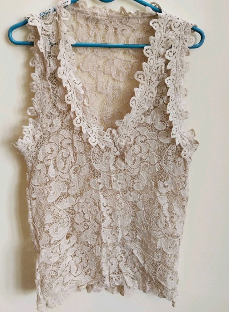 Nude Lace Top