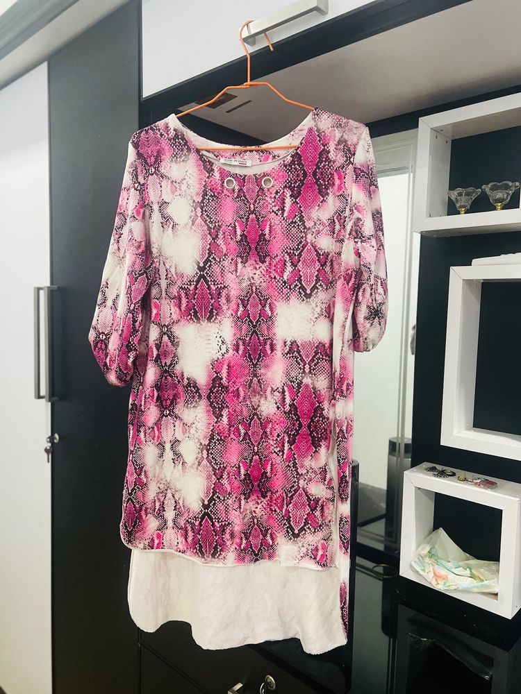 Pink Snake Print Top