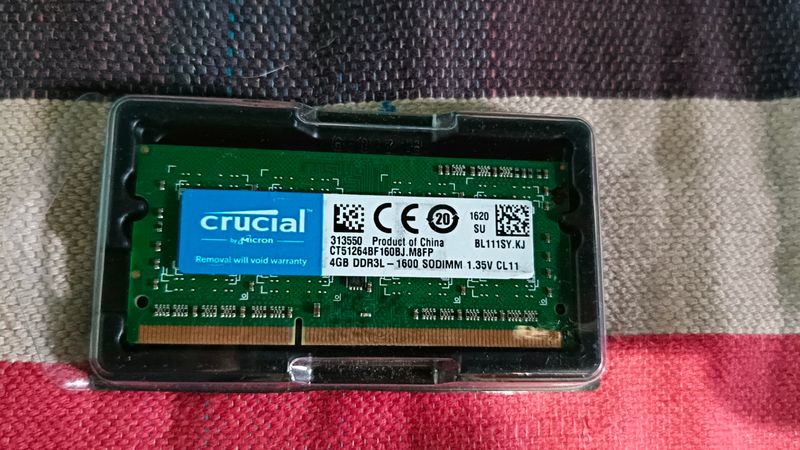 Crucial By Micron 4GB DDRL 1600MHZ RAM