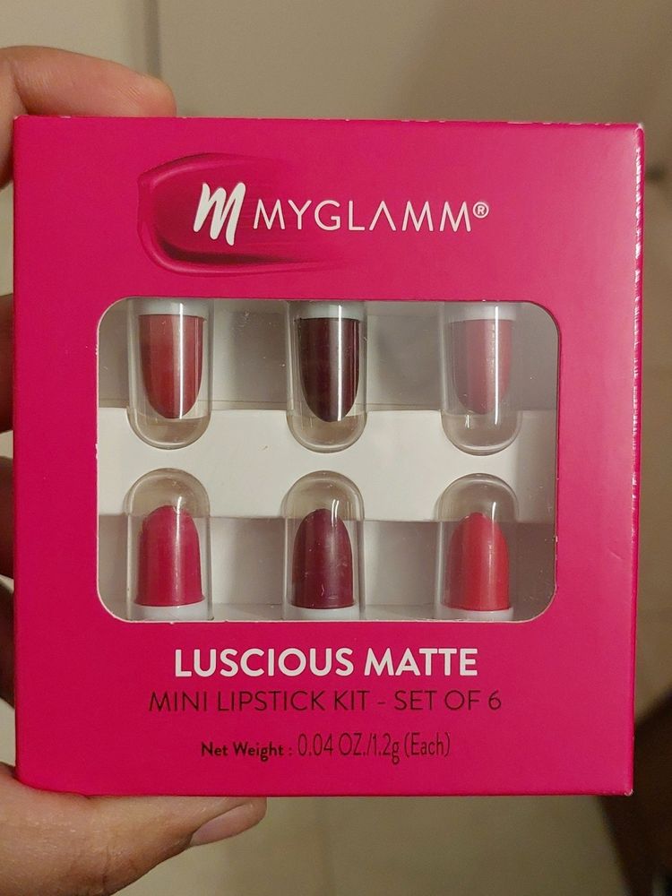 My Glamm Mini Lipstick Kiy Of 6 ( new)