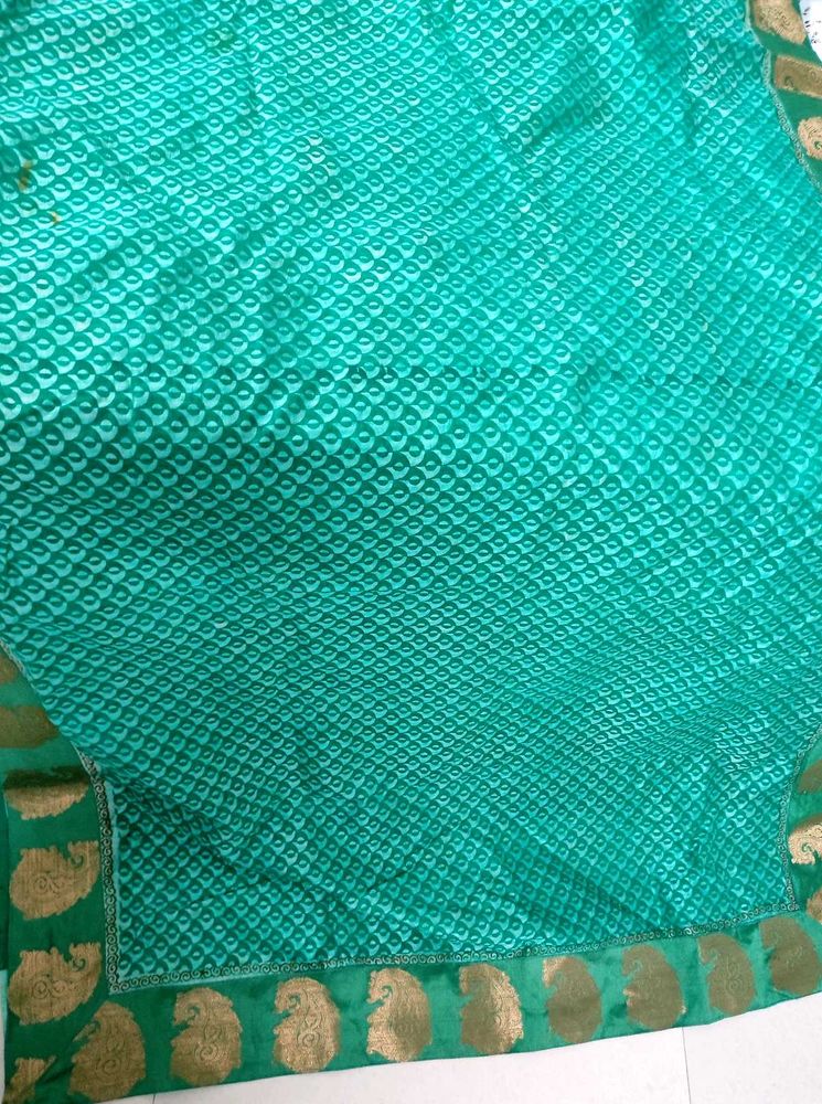 Sea Green saree With Border