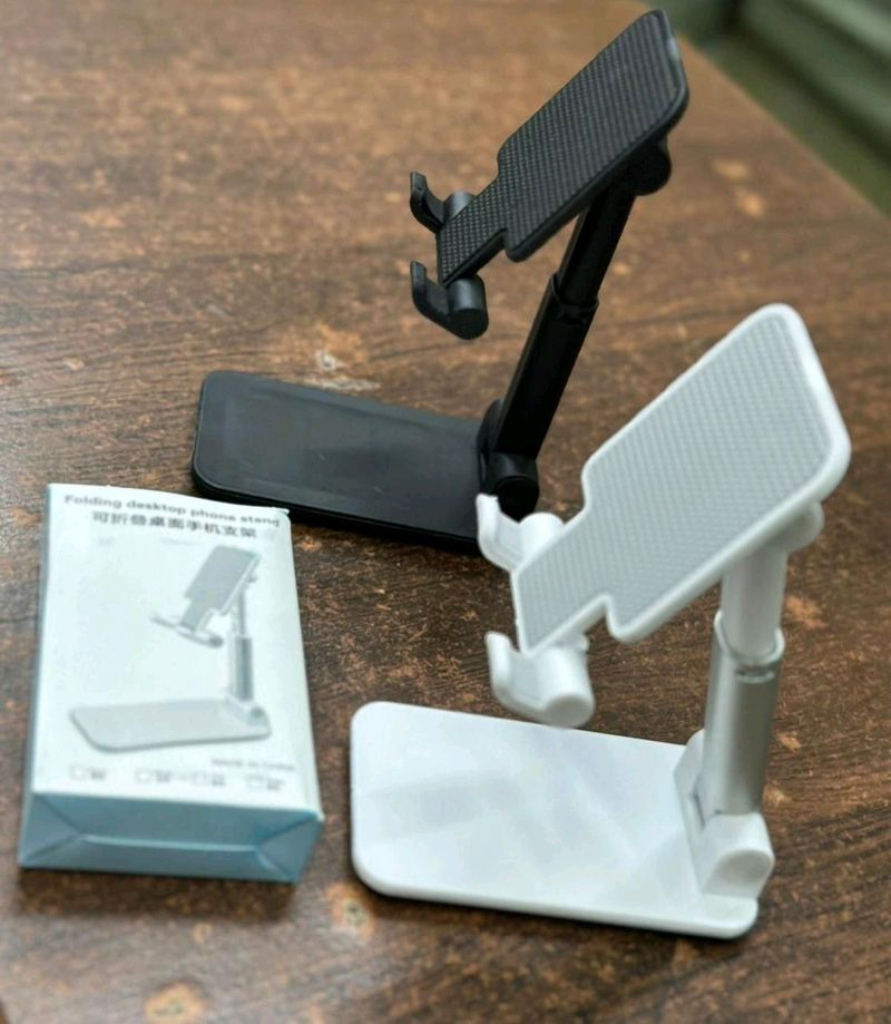 Adjustable & Foldable Mobile Stand White