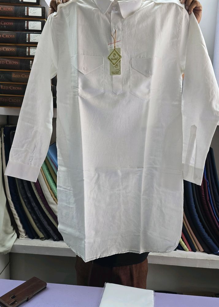 Premium New Linen Pathani Kurta White Colour