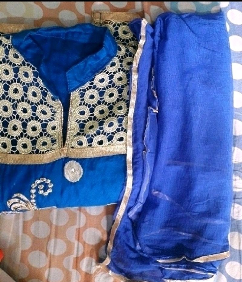 Blue kurti With Dupatta