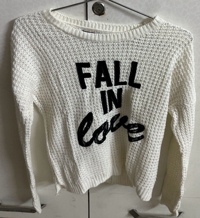 White Women’s Fall In Love Pull Over