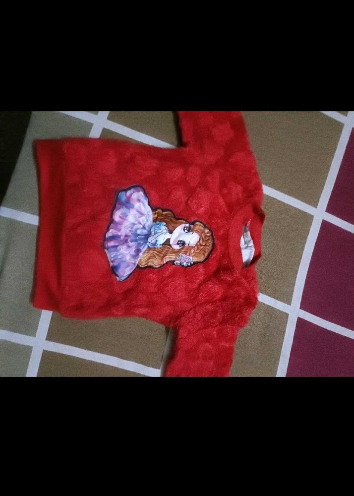 Red Barbie Print Sweatshirt For 3-4 Years Old Girl