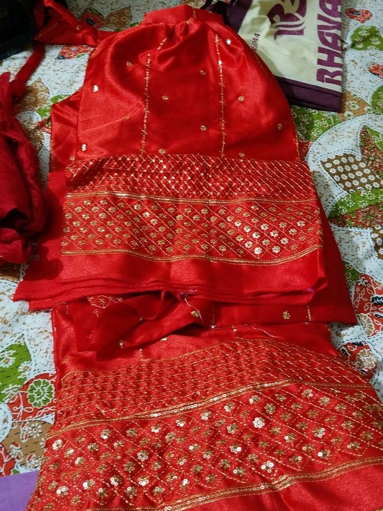 New Orange Red Lehnga N Orna