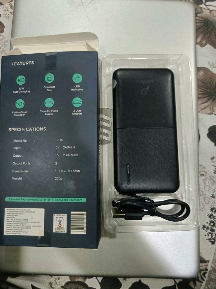 PEBBLE POWER BANK 10000 MAH