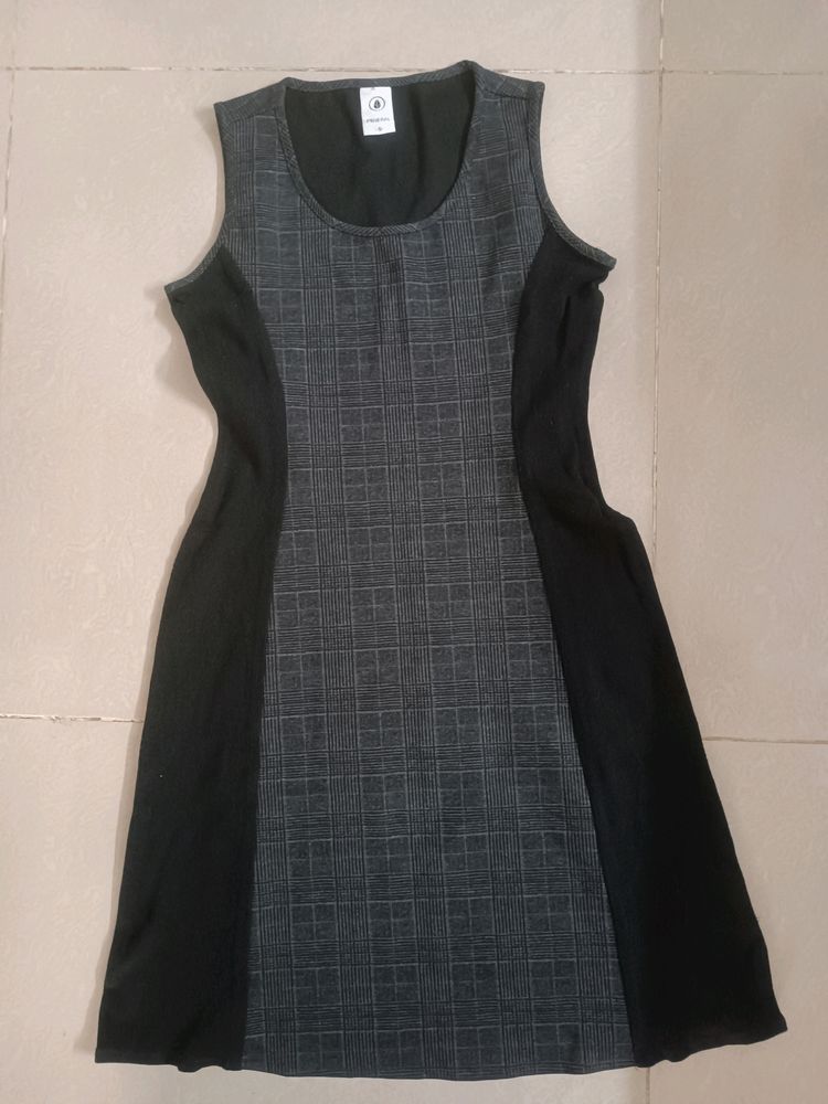 Charcoal And Black Figure Hugging Formal One Piece