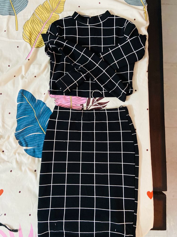 Shein Black And White Co Ord Set