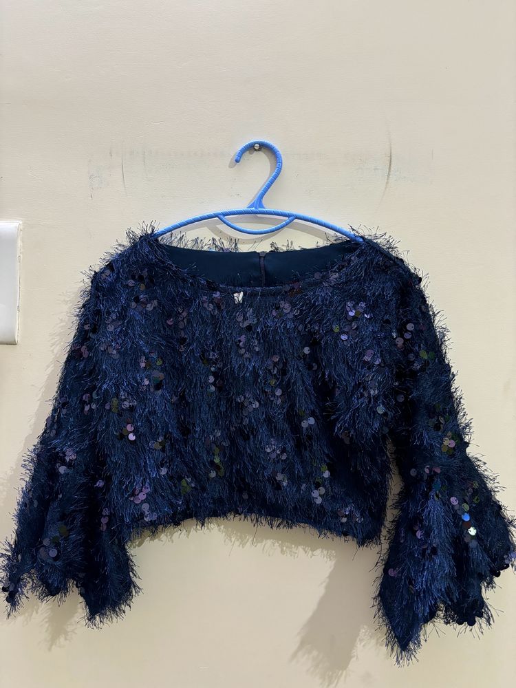 Blue Shimmer Party Top