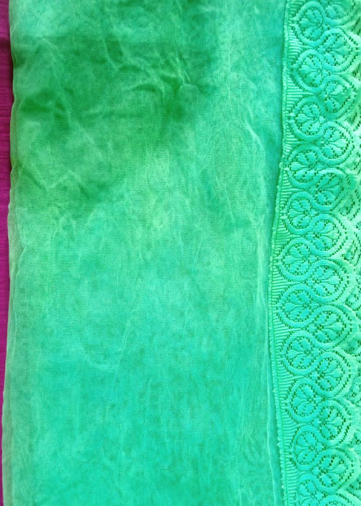 Two Chunni/ Dupatta, One Net Green Colour & Other