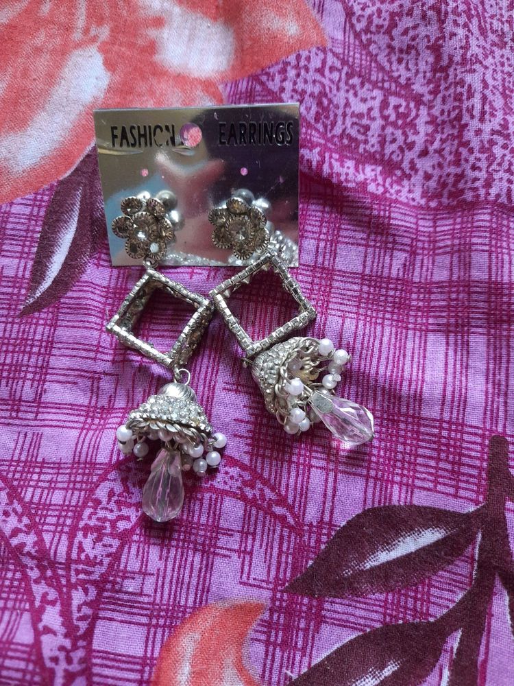 Silver Jhumkas