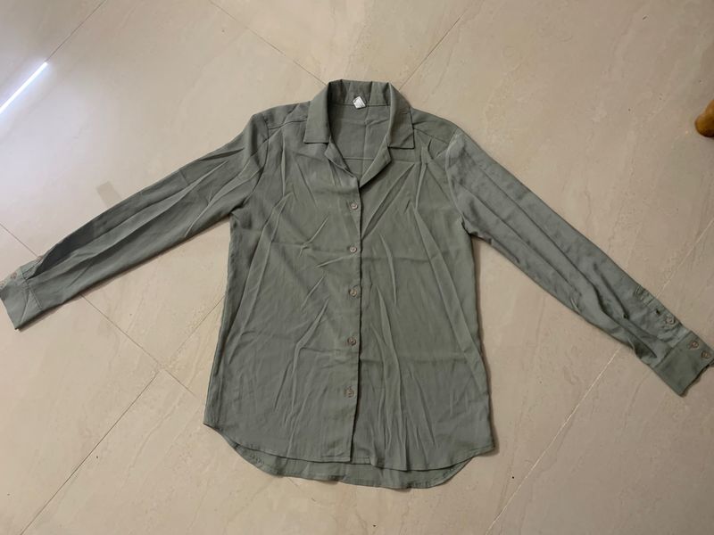 Olive Green Full Sleeve Women’s Shirt