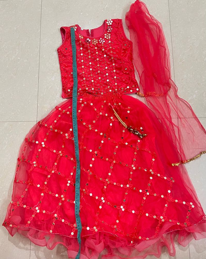 Pink Heavy Lehenga For Girls Upto 6 8 Year Old