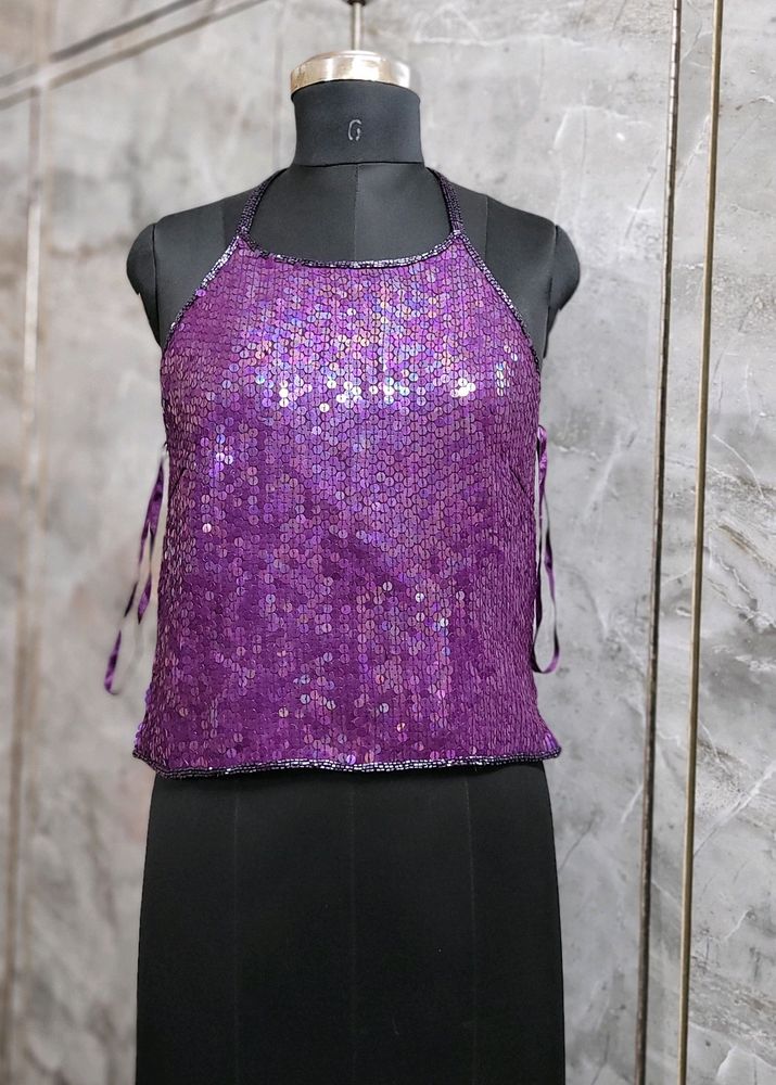 Purple Sequins Cami Top