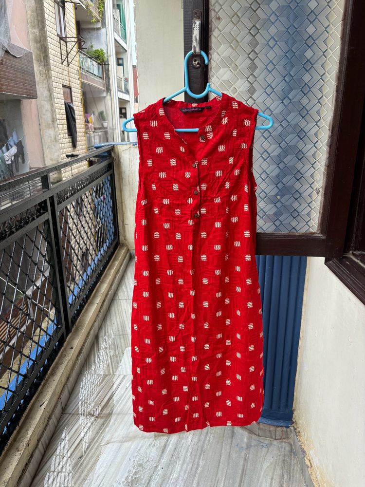 Red Printed Kurta