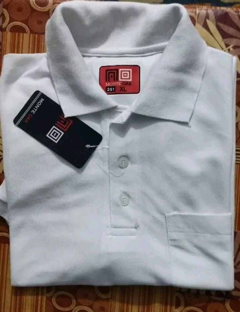 WHITE POLO TSHIRT -XL SIZE