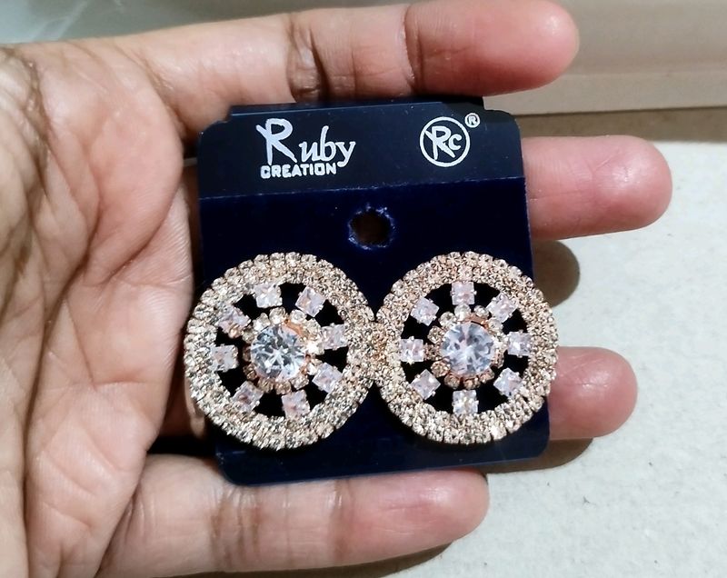 Ad Stone Rose Gold Earrings