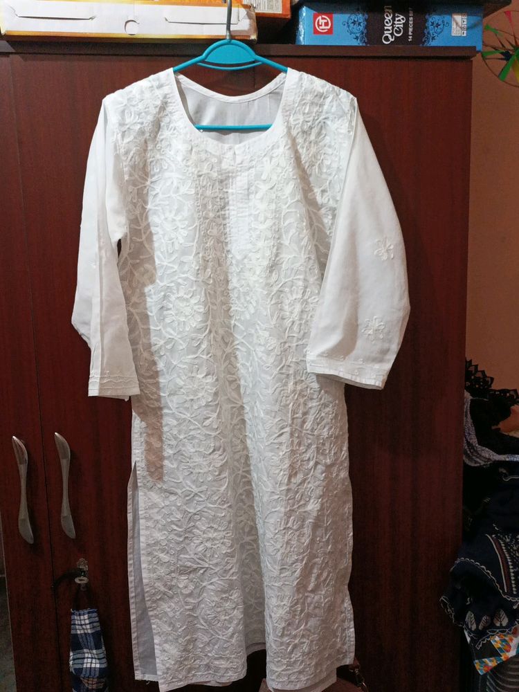 White Chikankari Kurti