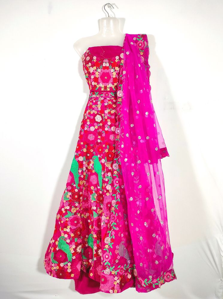 Pink Embroidery Lehenga Choli (Women's)