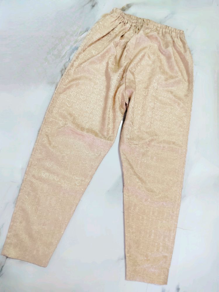 Floral Textured Silk Brocade Pant