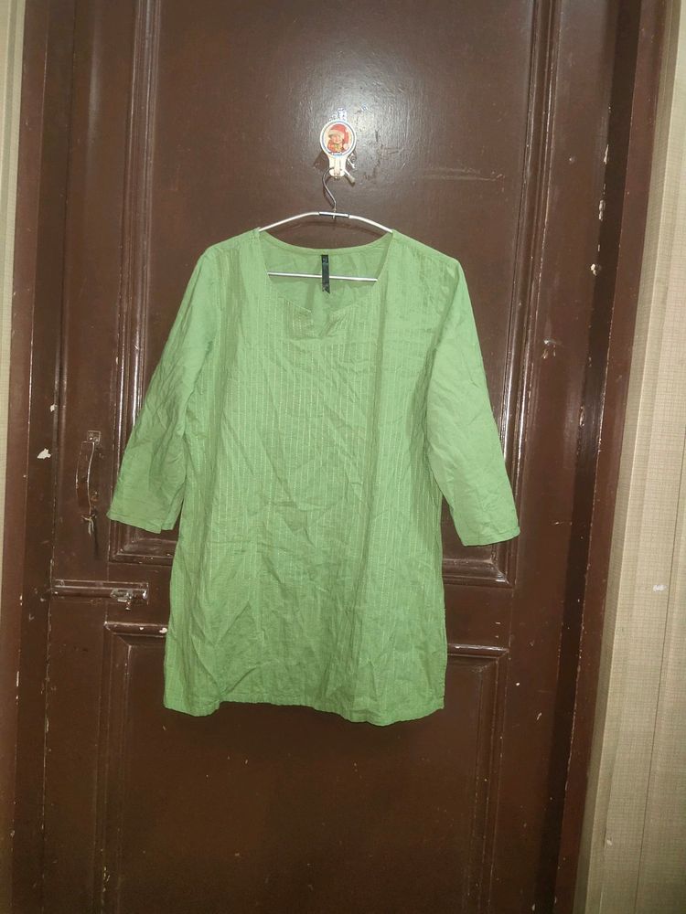 Women Office Wear Green Kurta Top