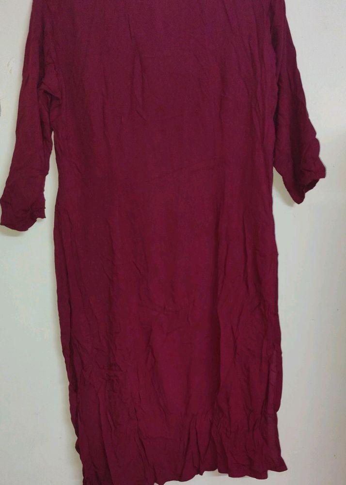 Maroon Plain Kurti