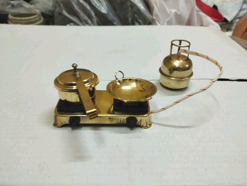 Brass Miniature Kitchen Set For Kids