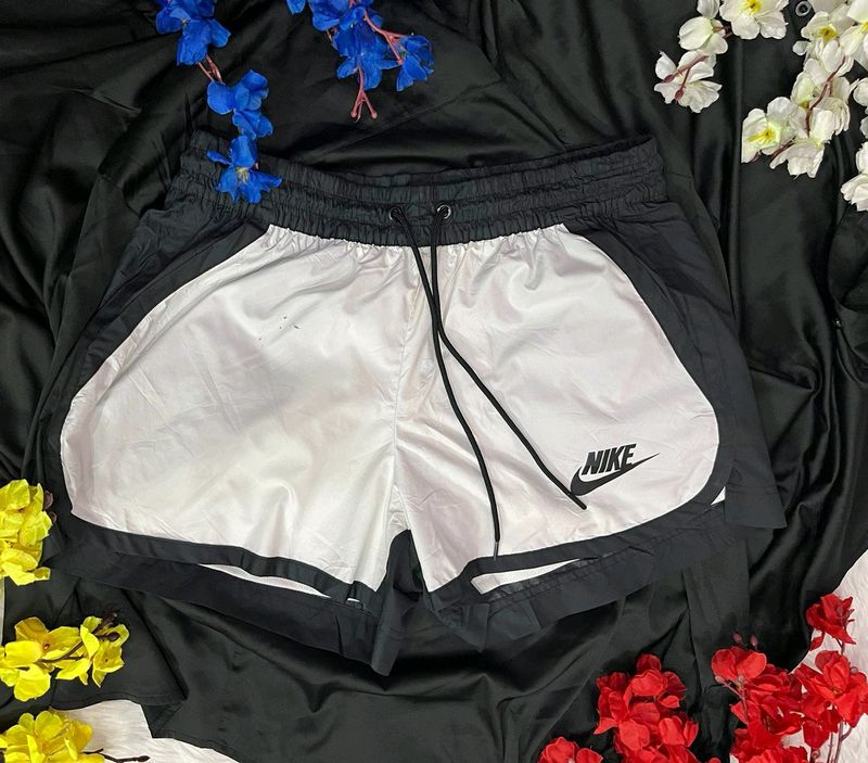 Nike white black logo running/ gym shorts