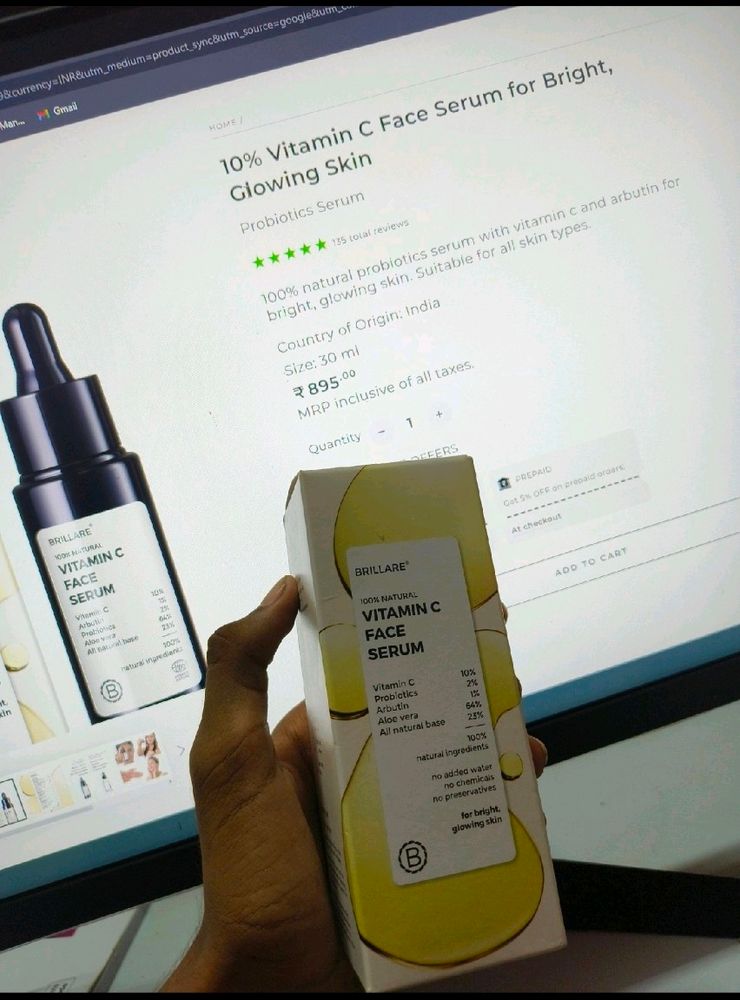 Brillare Vitamin C Face Serum 100% Natural