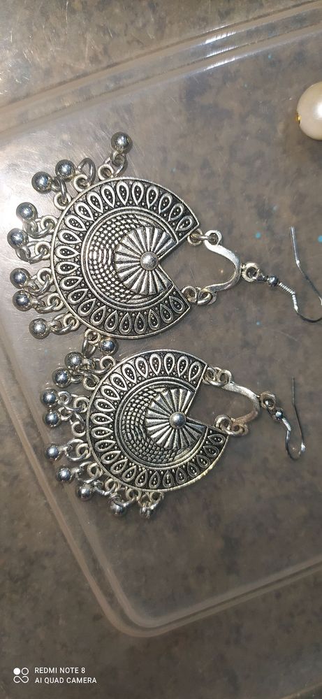 silver earrings