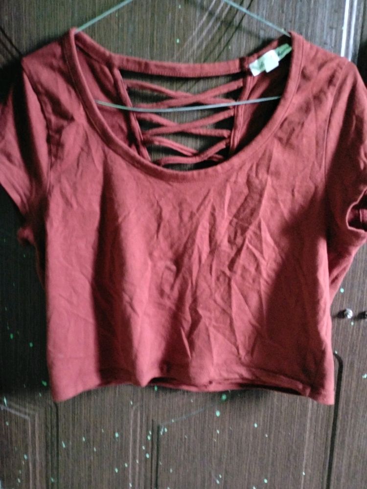 Back Design Crop -Top For Size (L)