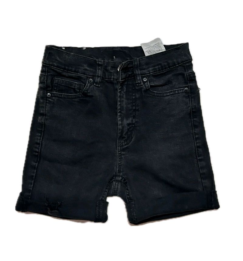 Black Denim Shorts