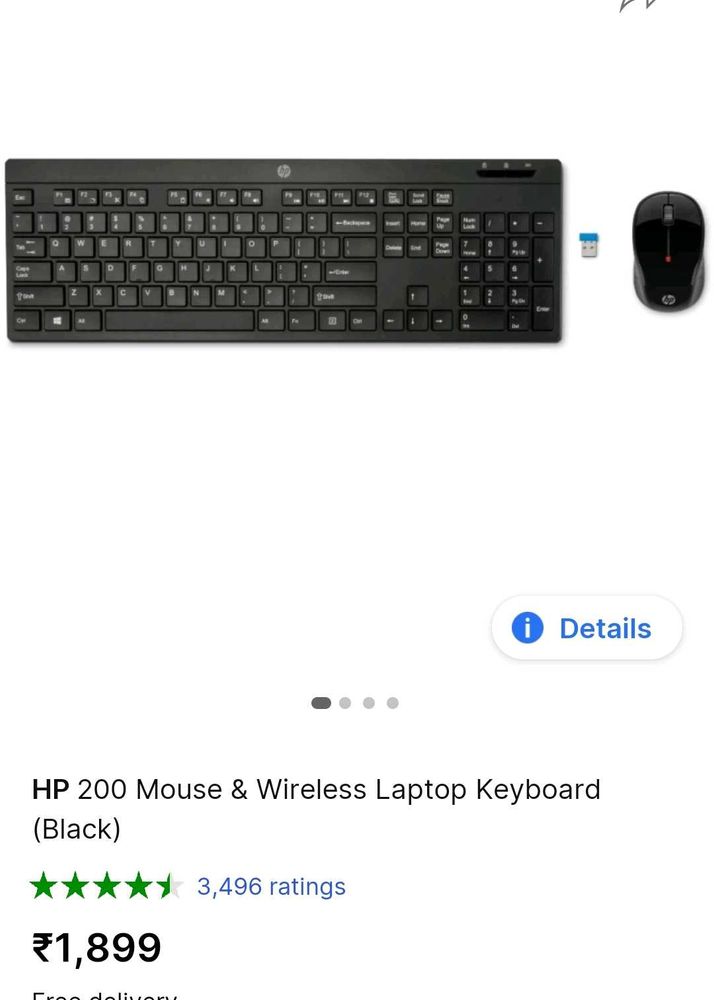 HP Working Wireless Mouse And Keyboard.