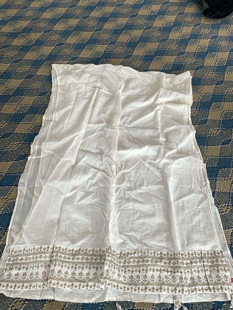 Cotton Off White Dupatta