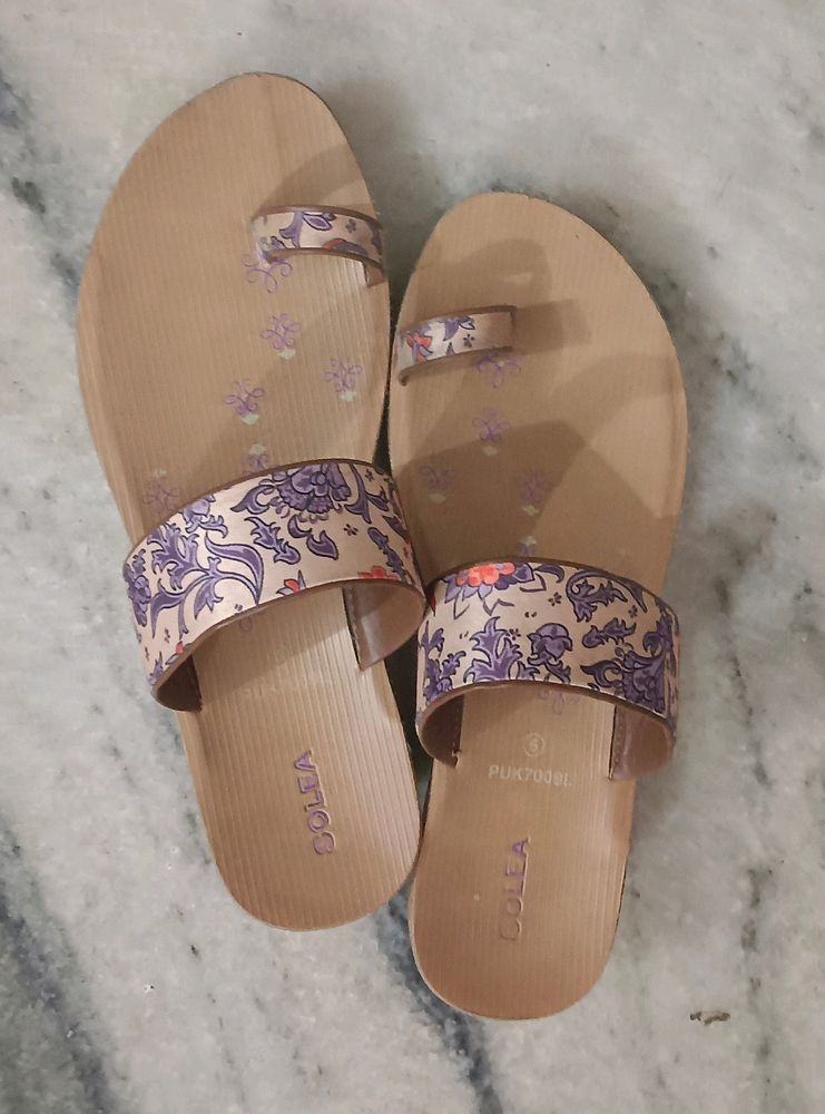 Lavendar And Cream One Toe Heels