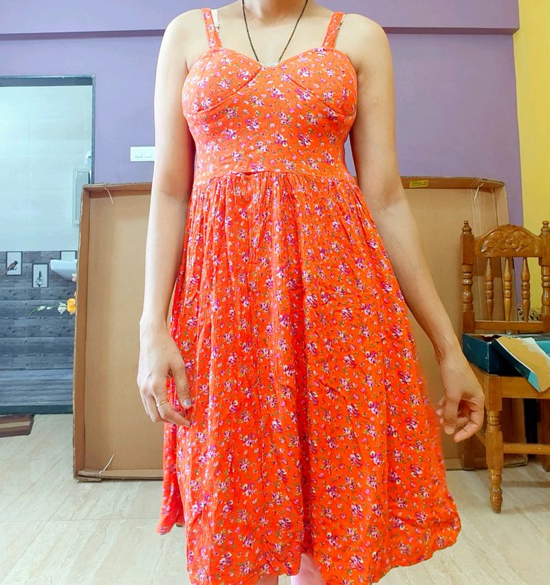 Orange One Piece And Puffed Dress