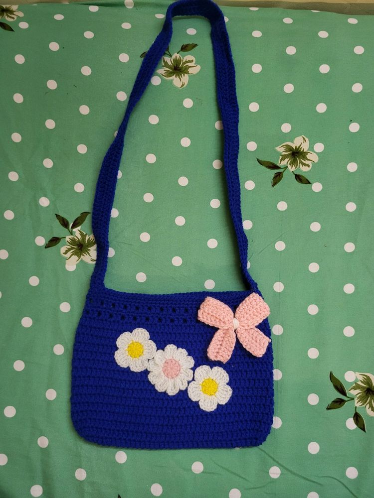 Royal Blue Crochet Bag