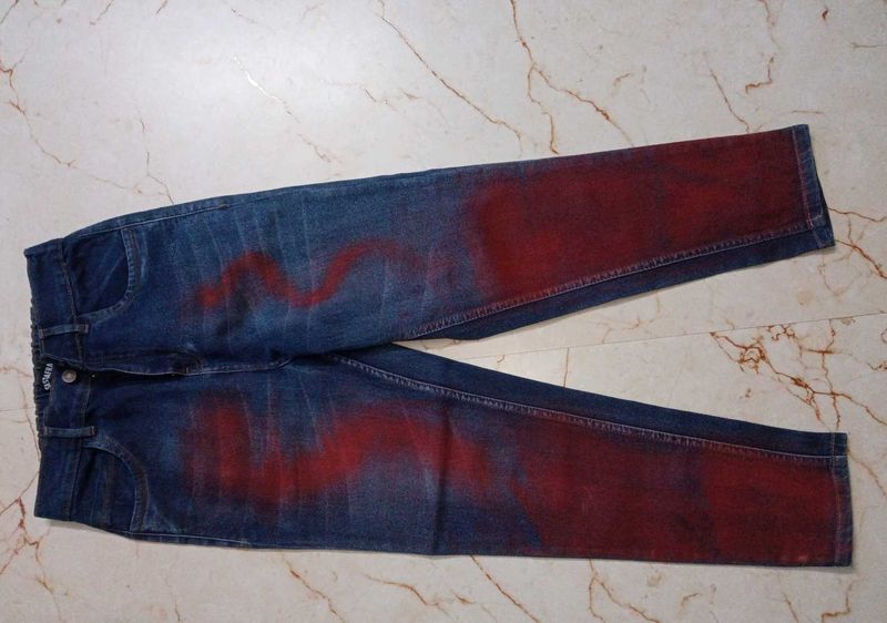 Blue Maroon Jean